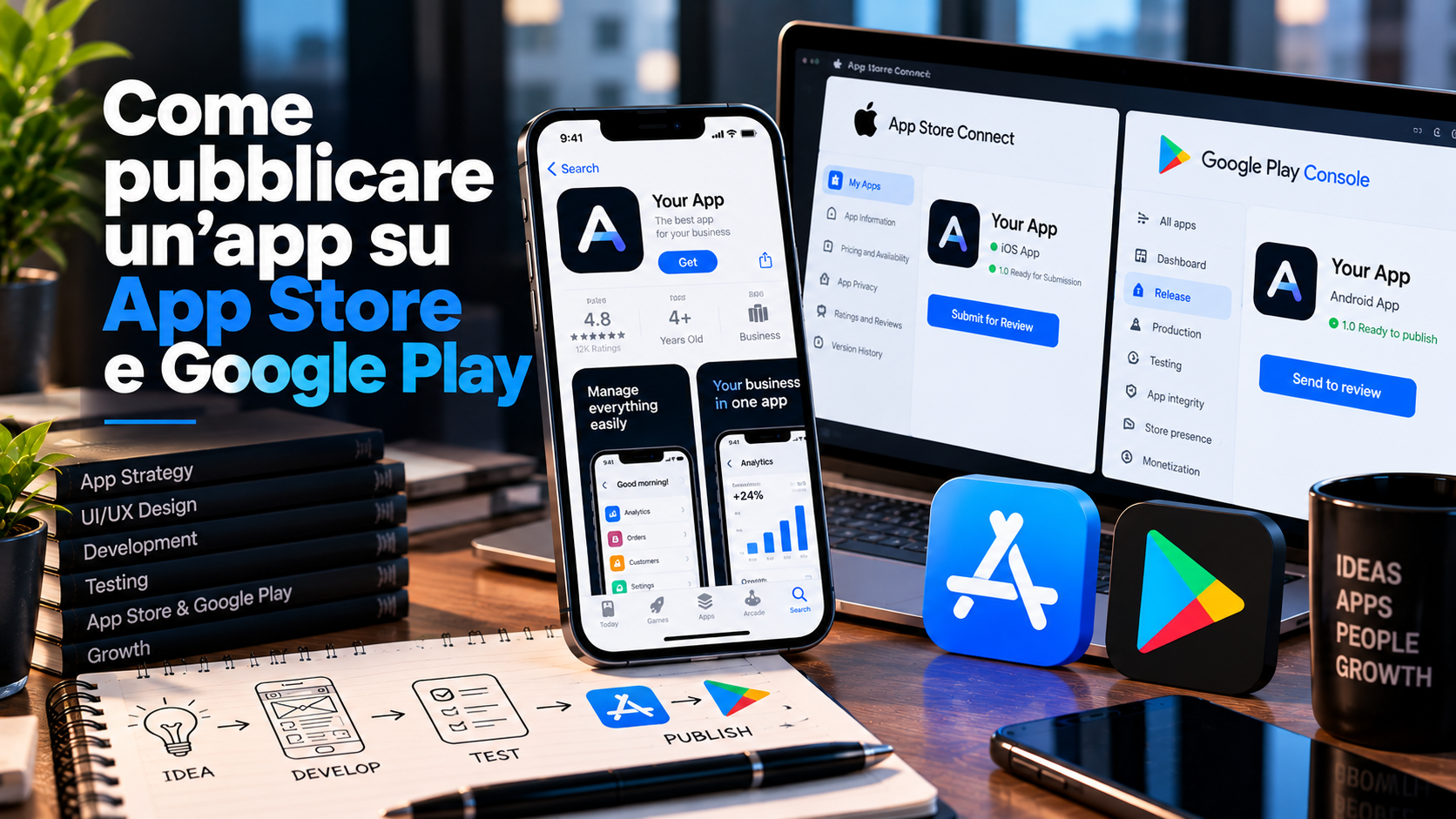 Come pubblicare un'app su App Store e Google Play