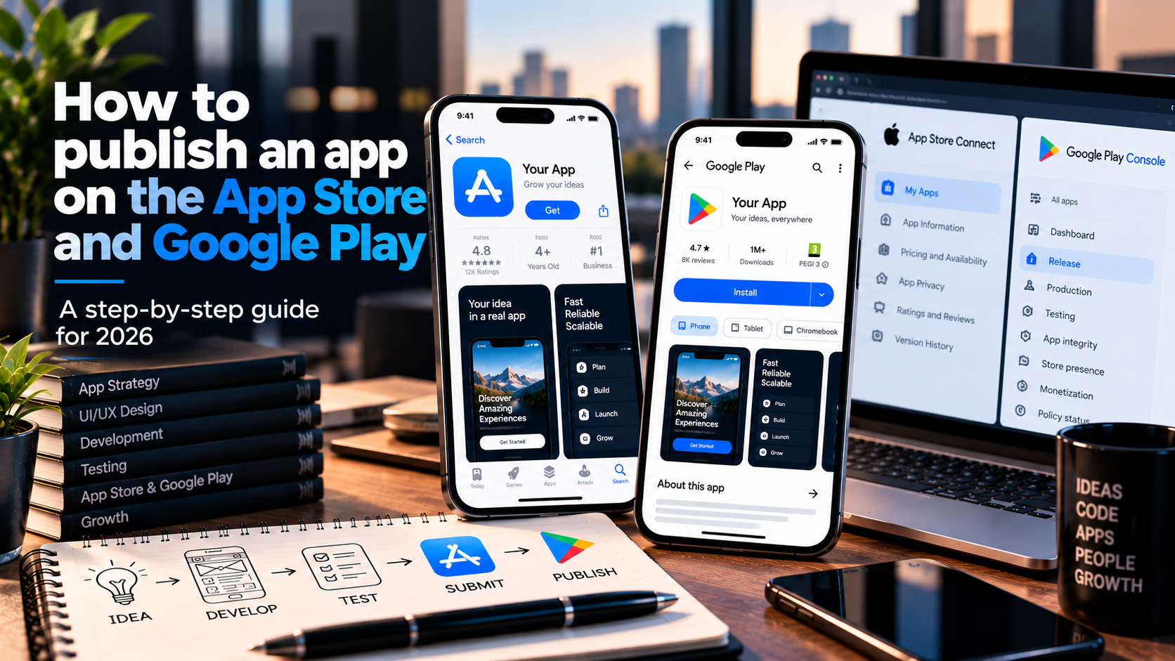 How to publish an app on the App Store and Google Play